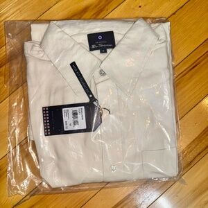 Ben Sherman Men’s Dress Shirt Ivory Classic Fit | Medium | NWT